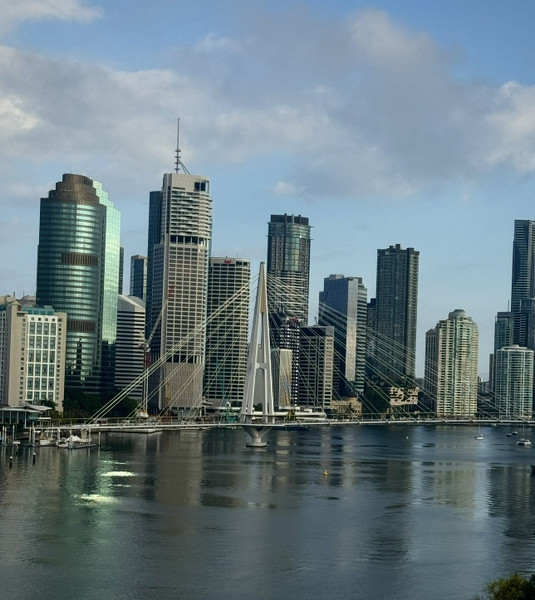 Marcelle Foster — Early light over Brisbane river
