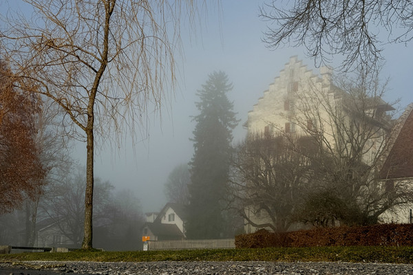 Suzanna Dörig — Castle Greifensee . The sun tries to break through the misty weather, which is the perfect condition to take some photos at the Greifensee.
