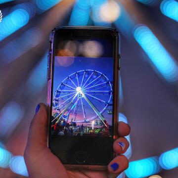 Taking a walk through a local summer carnival reminds me of being a kid again. Stopping to take in the the sight and beauty of the Ferris wheel.  "I see nothing in space as promising as the view from a Ferris wheel"