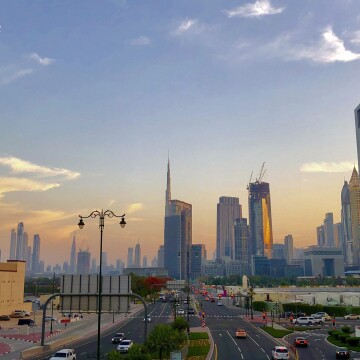 This was taken while crossing the walkover bridge near World Trade Center, Dubai. The sunset along with the skyline of Dubai looked awesome and I knew it’s the perfect moment to capture. 