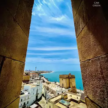 “Bell tower peek-a-view.” Cádiz, Spain.