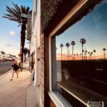 "Sidewalk sunset." Huntington Beach, CA.