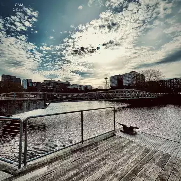 "Steely blue." Lake Union, Seattle.