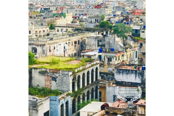 <br />
Rooftops in Havana<br />
A place where the trees grow through the old derelict buildings...in some areas it is only the twisted branches that holds some of the delapidated rooms together...