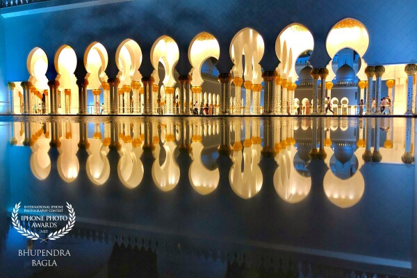 The Sheikh Zayed Mosque at Abu Dhabi is a Photographer’s Paradise & it even looks more beautiful at the night. The reflection of the its arches & coulumns on the water & marble makes it look more prettier. The sight was just magical & giving a sense of calmness to the mind. 