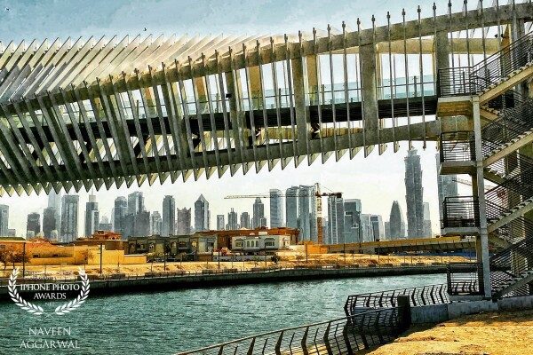 A man-made power - Dubai canal bridge in ' Dubai. Symbolizes human efforts and power. Beautiful, powerful and phenomenal. Architecture mastery