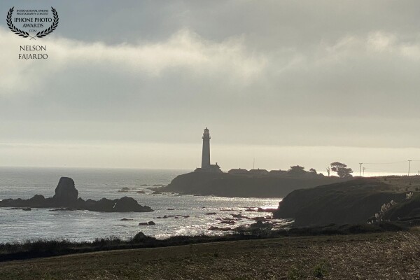 Pigeon point lighthouse silhouette-ish from the late afternoon drive on the area with a fog rolling in slowly from behind giving this shot a different shades of grey.