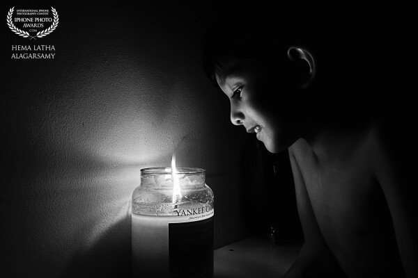 “If we all could see the world through the eyes of a child, we would see the magic in everything!” - Chee Vai Tang<br />
<br />
He sat in awe, watching the flame flicker in the dark room. Life’s simple pleasures…