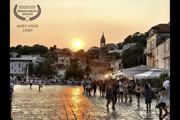 The Island of Hvar, Croatia - amazing sunset hitting the cobblestones. Being in the right place at the right time! Travelling the Dalmatian Coast September 2017, a holiday I will never forget ❤️