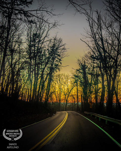 A sunset drive along White Oak Mountain in Chattanooga, Tennessee.