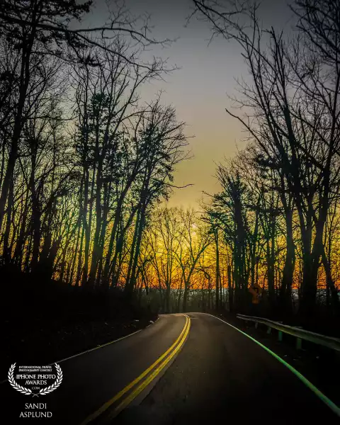A sunset drive along White Oak Mountain in Chattanooga, Tennessee.