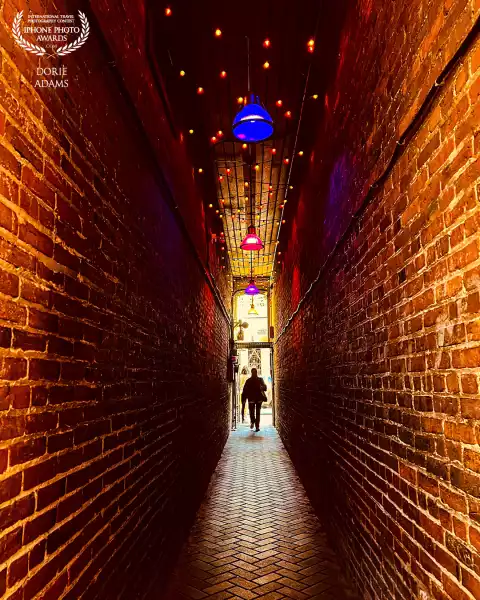 This is a narrow lane in China Town, Victoria, BC.
Captured in iPhone 16Pro.  Enhanced in iPhone too...