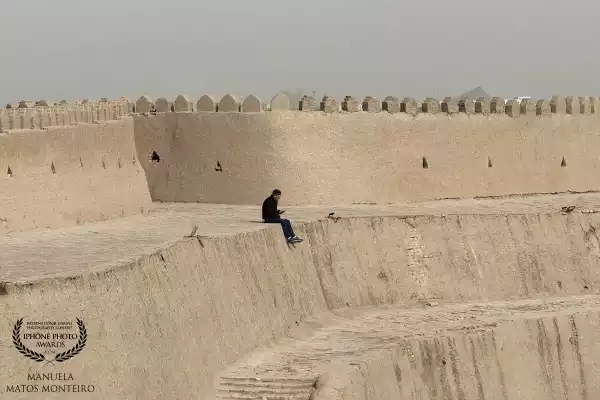 This place is the wall of the citadel of Khiva, a city in Uzbekistan isolated in the desert north of...