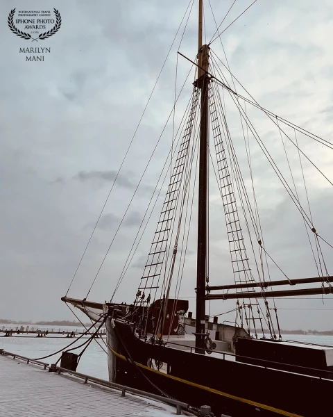 My favourite neighbourhood boat, the Kajama. On a cold winter day in Toronto, when the lake was freezing,  the frame of the boat provided a good contrast to the white background of the day.