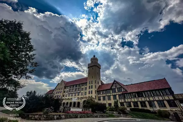 Founded in 1964, the historic Covenant College stands at the top of Lookout Mountain, Georgia, USA, which has a grand view of the Chattanooga, Tennessee Valley from that vantage point. It is 20 miles away from my location in the valley,  yet we can see the steeple from our front porch. However, the road to get there winds around and up the mountain making it about an hour drive to get there. Once there, the view is amazing.