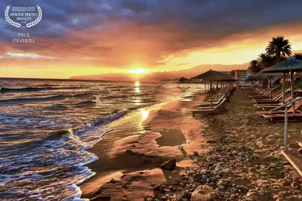 Crete, Stalida 7.0 in the morning sun rise taken on a morning I couldn’t sleep, <br />
52 mm lens f2  1.99 sec hand held