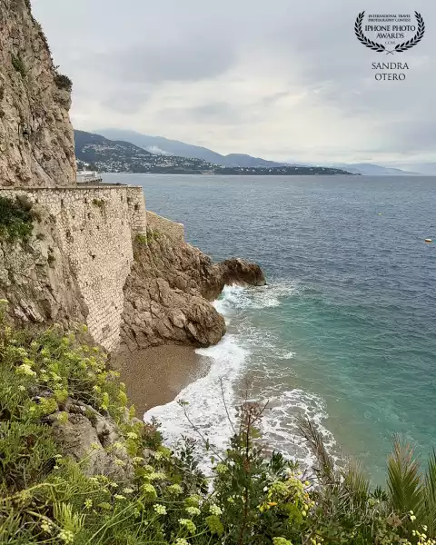 The beautiful coastline of the Principality of Monte Carlo, Monaco.