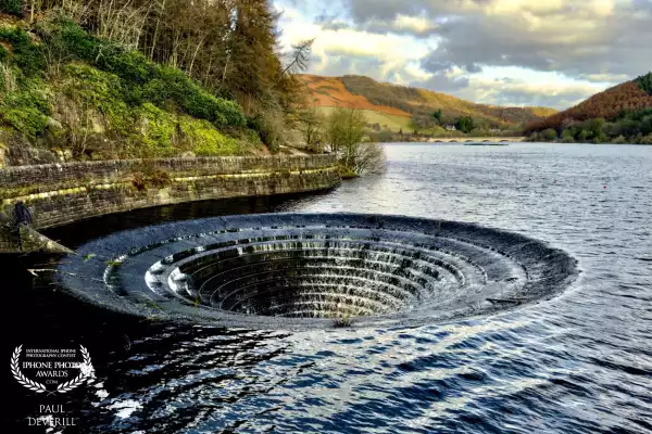 Hope Valley Bamford in Derbyshire Part of the Ladybower dam. The place where the Dam Busters tested the bouncing Bomb in the war.<br />
iPhone Telephoto 77mm, f2.8
