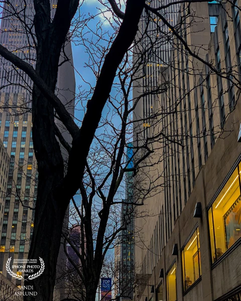 Rockefeller Center heading toward the Top of the Rock in New York City, New York.