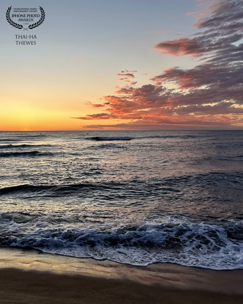 Beautiful colors shortly before sunrise at the beach La Gola del Ter, Costa Brava, Spain.