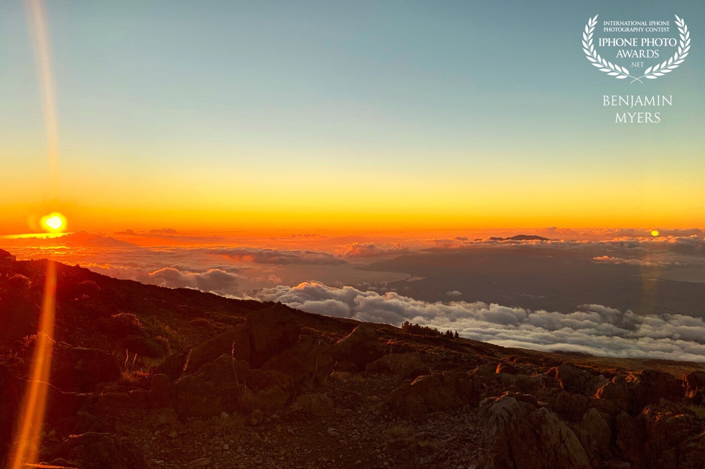 It is amazing how long it takes for the sun to set when you have an unobstructed view from 10,000 feet down to sea level.  We were atop Haleakala watching the sunset, just mesmerized by the view. I was unprepared for the drop in temperature. It was 42 degrees by the time we left in the dark. 