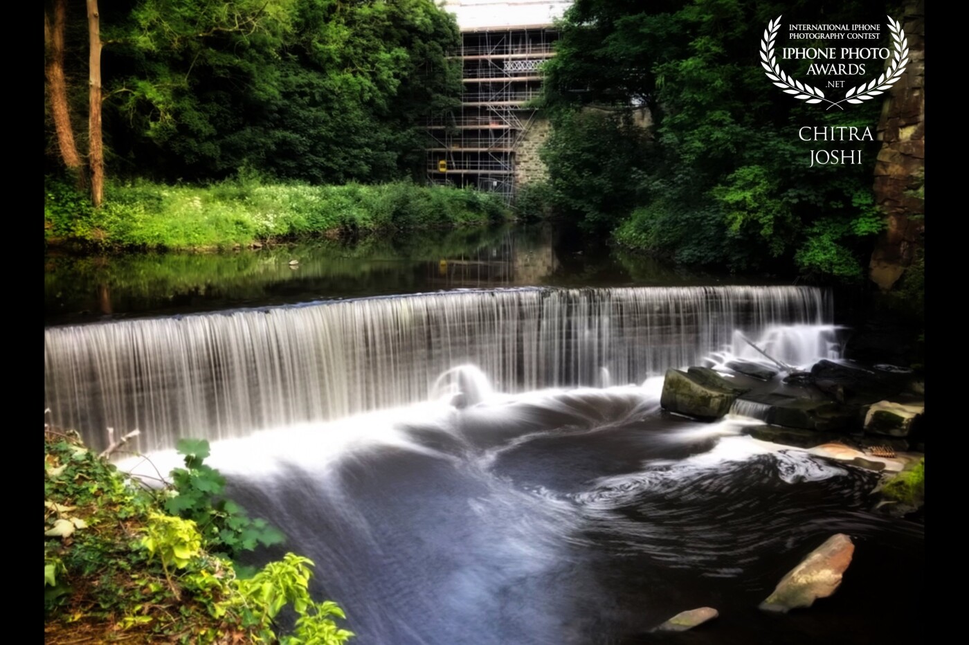 This photo was my first experiment with a long exposure shot from iPhone and I totally loved the water swirls. A beautiful waterfall at Millennium Walkway in Peak District, United Kingdom.
