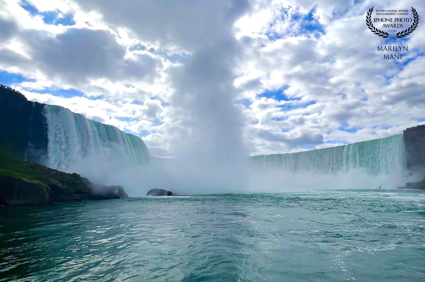 Where river meets the clouds! The magnificent Niagara Falls mist touching the clouds above is a sheer attestation to its mighty force!
