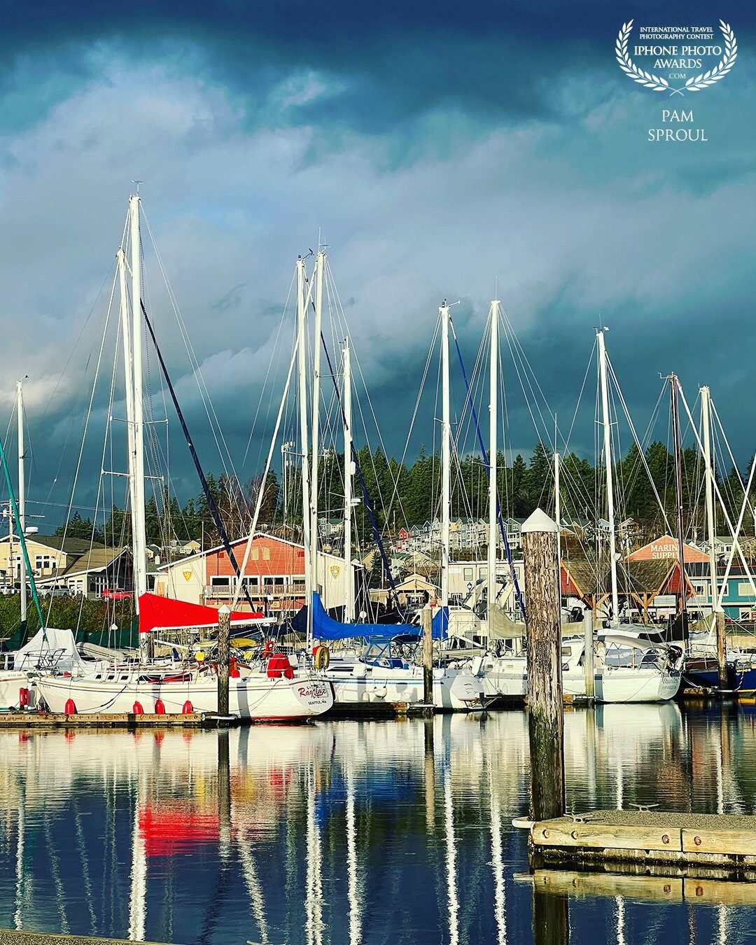 After a very rainy last 3 months the sun came out with such a beautiful contrast to the sky in beautiful Liberty Bay in Poulsbo Wa in the Pacific Northwest <br />
<br />
Liberty Bay reflections -2021