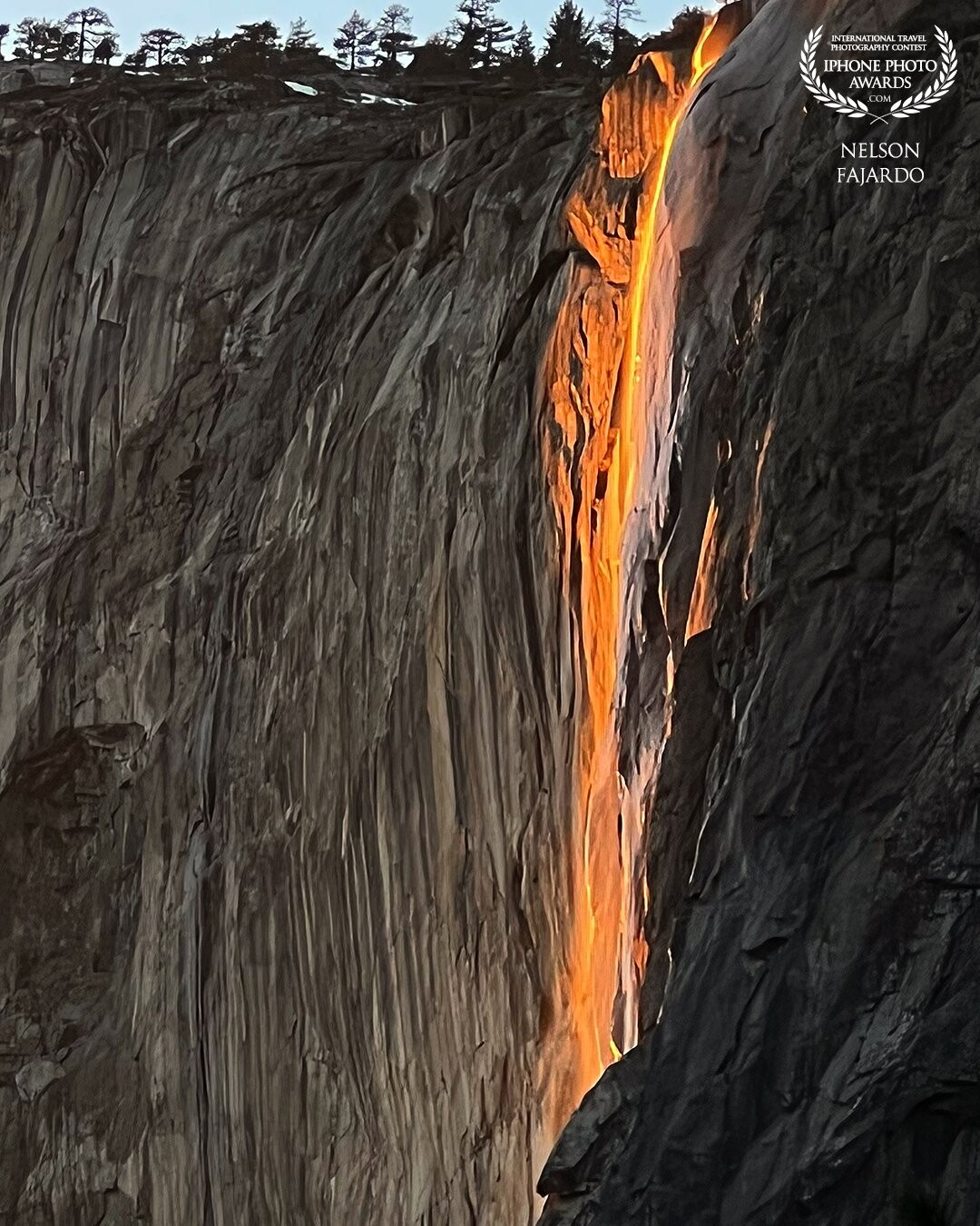 This is the phenomenal  fire fall or the horsetail fall that a lot of photographers (professional and nonprofessional) seek to take.