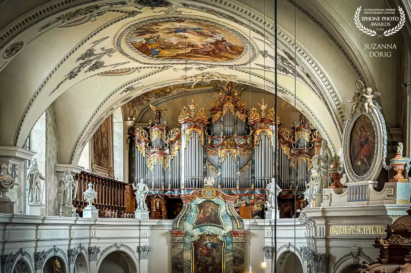 This beautiful organ and it’s pipes can be found in the monastery Fischingen. It’s phenomenal to hear all the various sounds of the organ.