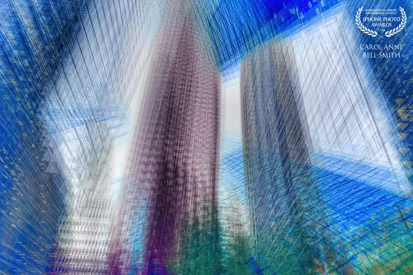 This image is 8 images taken at 1 second intervals, while moving the camera (phone) continuously, so therefore intentional camera movement and multiple exposure.