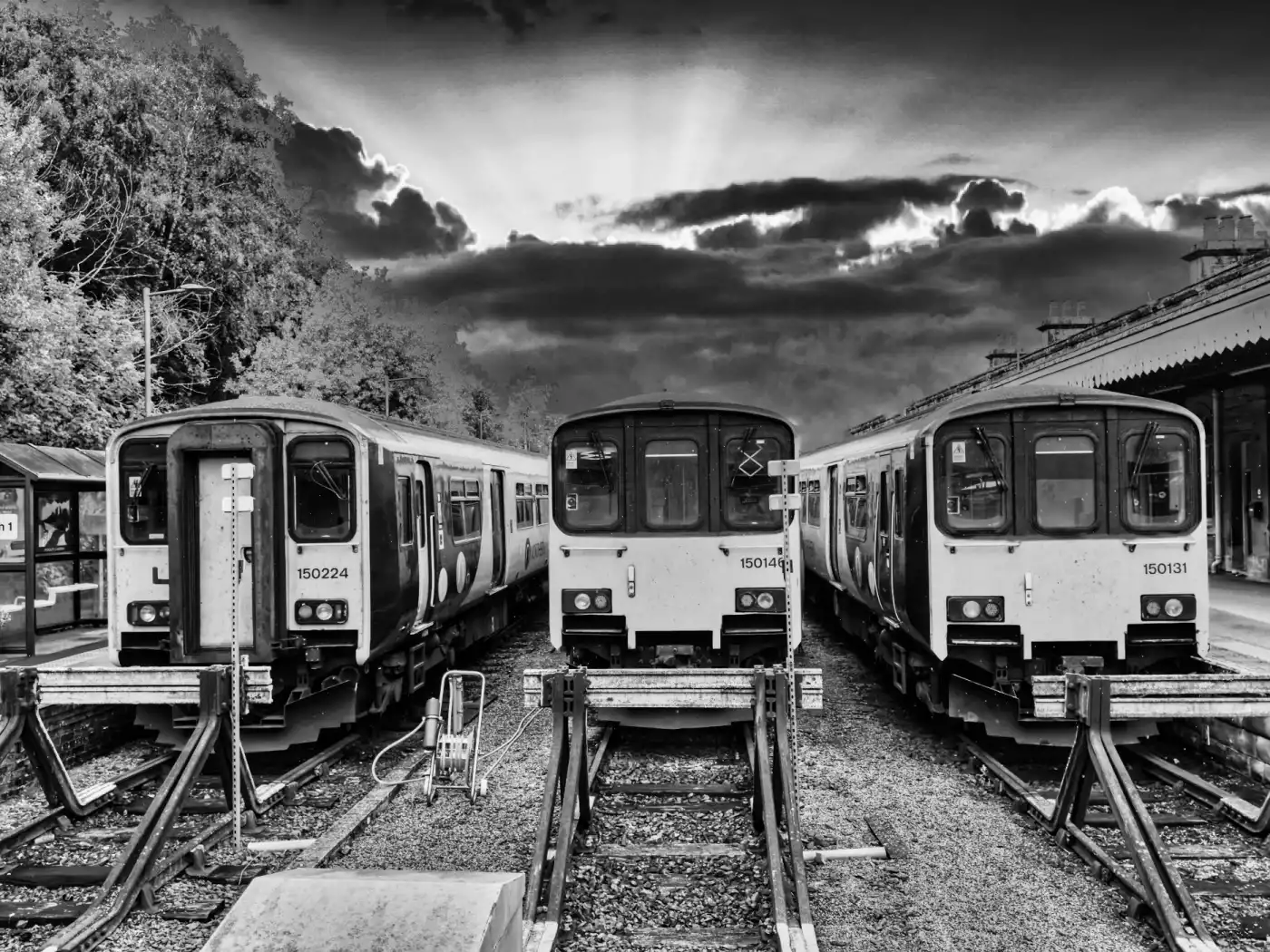 Train Station at Buxton Derbyshire UK
With dramatic dark skies