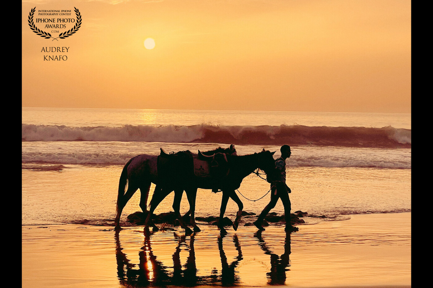 Taghazout Beach ,  in south morocco <br />
Sunset Time , Incredible light <br />
Horses walking along the beach <br />
Perfect for an award ;))