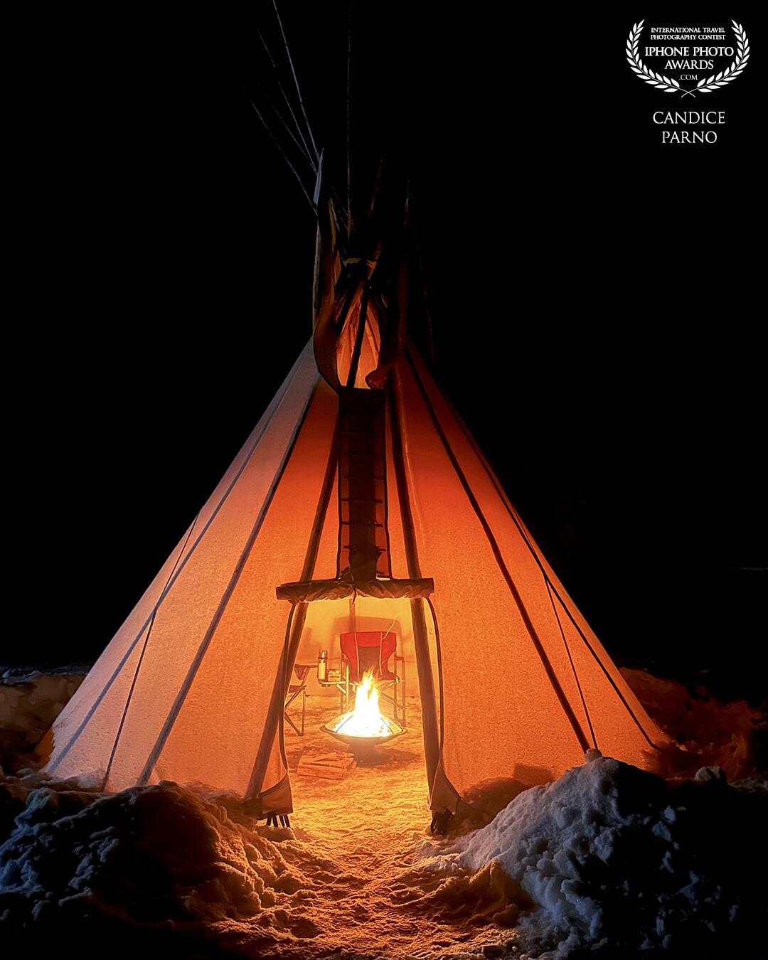 The golden glow of the fire inside the teepee was so warm and inviting…both from the inside and outside .