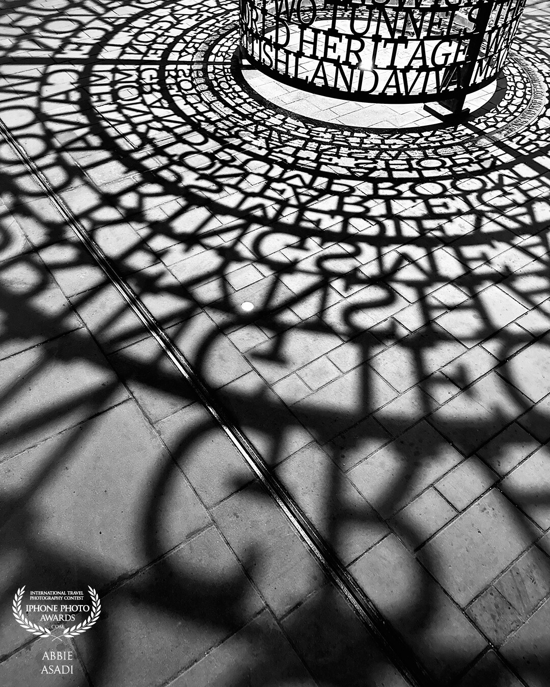 An art installation in Bath, UK representing different towns in the area. Walking by I couldn’t resist the shadows it was creating.