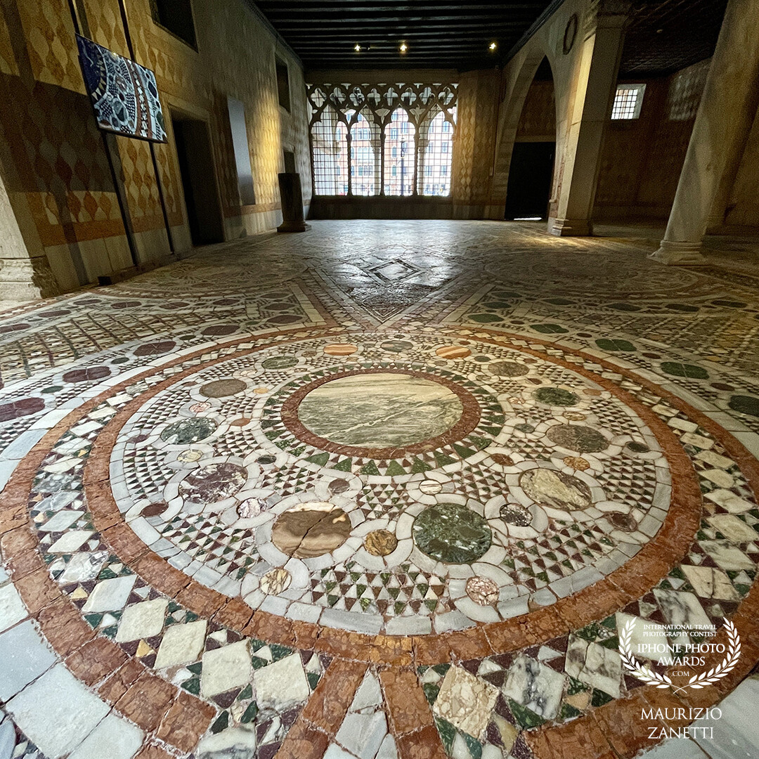 Venice. Mosaics on the ground floor of the Ca' D'Oro.
