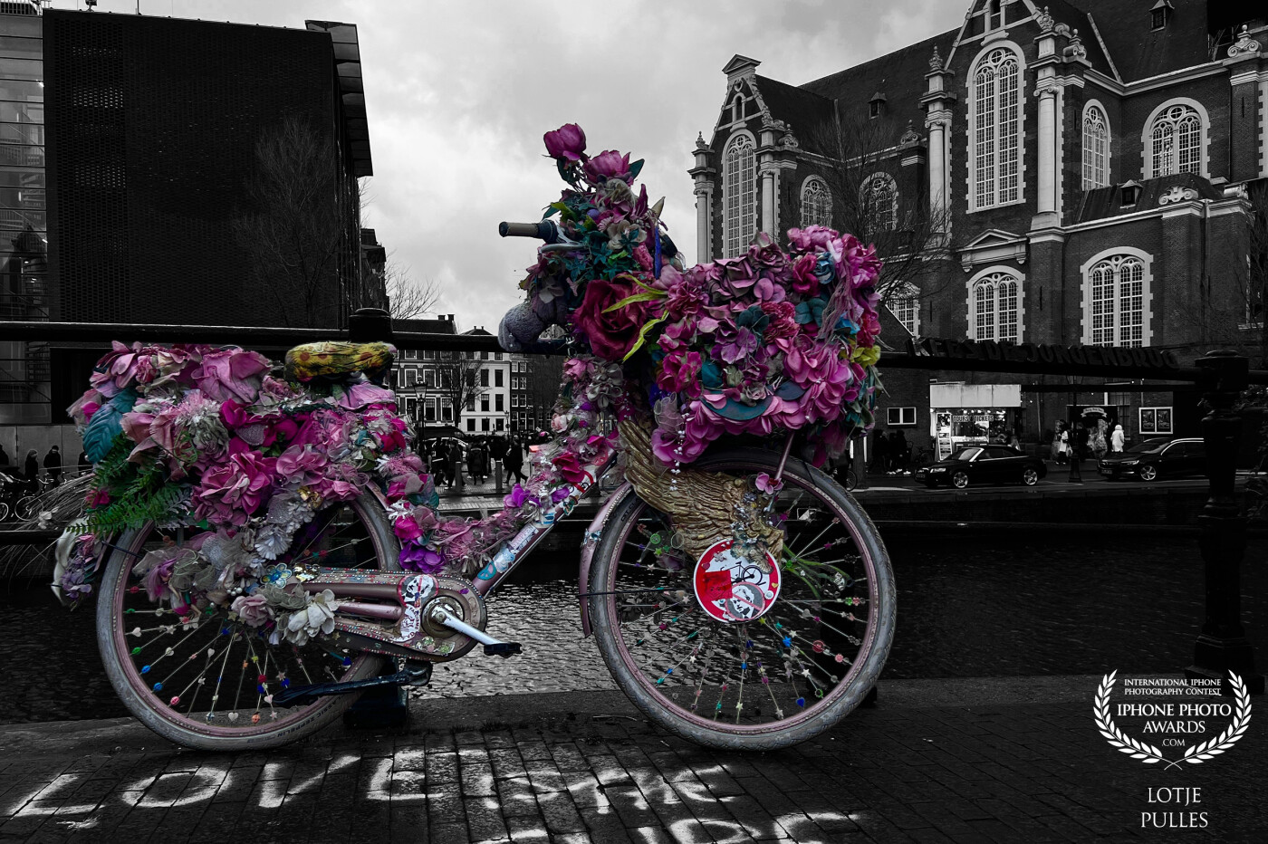 Bike art in Amsterdam, right in front of the Anne Frank's museum.