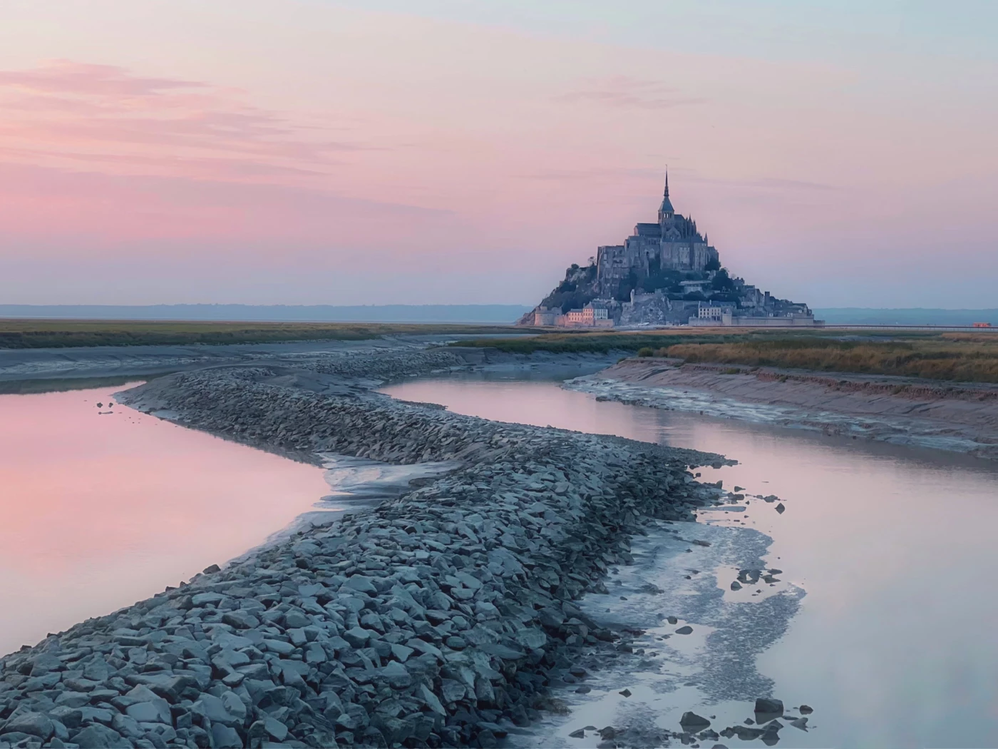 Mont Saint Michel at sunset. Lovely place to be.