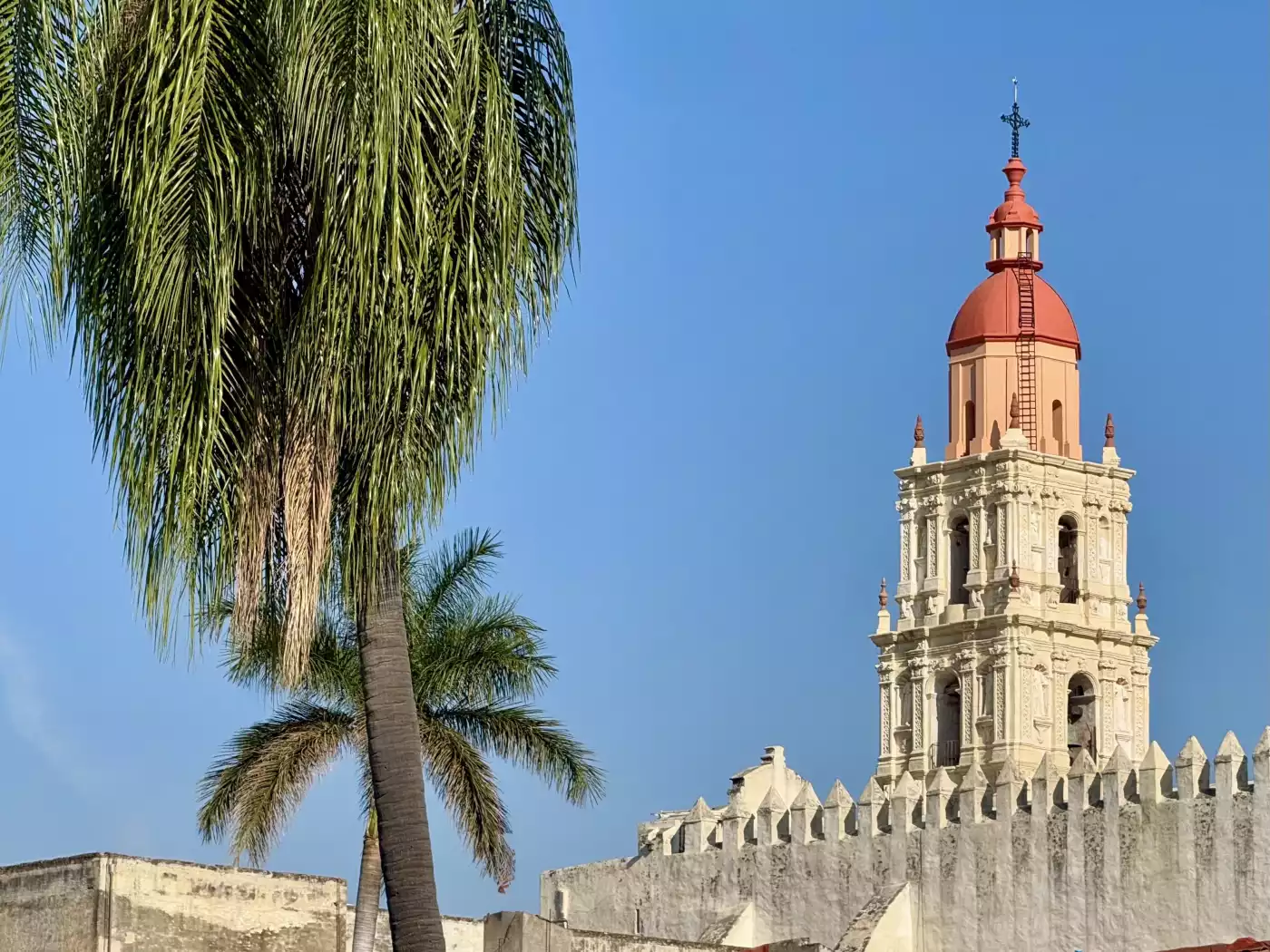 The Cathedral in Cuernavaca, Mx towers over the historic city center.